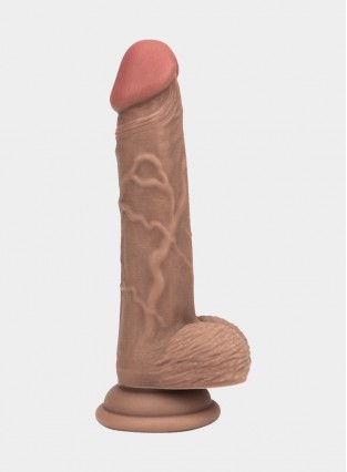 7.5" Realistic Brown Dildo With Balls