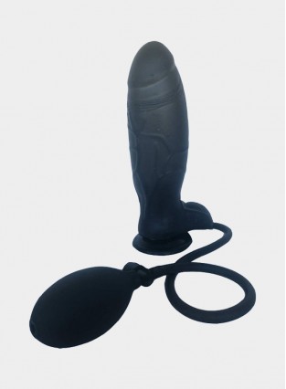 8.7" Inflatable Dildo Black