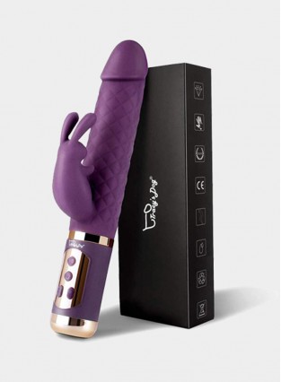 9 inch Rabbit Vibrator 360° Rotating G Spot Clitoris Stimulation Vibrating Dildo For Women Rechargeable Waterproof Vibrator 