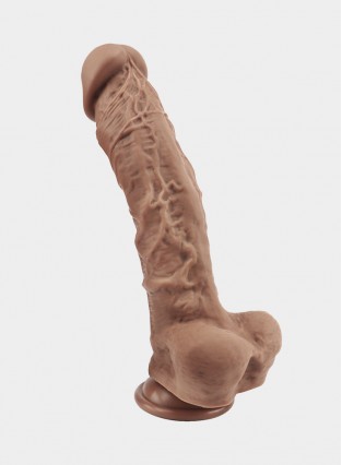 9.3" Realistic Veined Texture Dong Brown/Black Dildo Cock