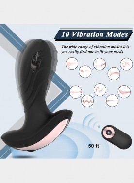 Anal Vibrator Vibrating Butt Plug Prostate Massager Rechargeable 10 Powerful Remote Control Waterproof 