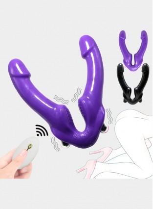 Strap On Double Ended Dildo Lesbian Sex Toys Pegging Strapless Strapon Dildo Vibrators 