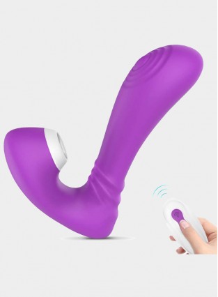 Sucking Vibrator Clitoral Vibrator G-Spot Wearable Dildo Wireless Remote Control Couples Women Vibrator 2 in 1 Oral Sucking & Vibrating Adult Sex Toy 