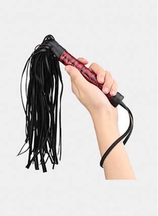 BDSM Leather Whip Black&Red Handle New Sexy Bondage Flirting Leather Whip For Couples Slap Spanking Adult Game  