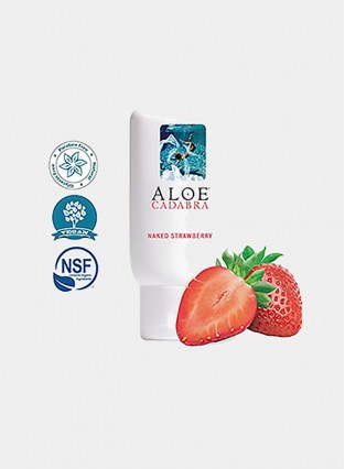 Personal Lubricant, Naked Strawberry Flavored Natural Lube for Sex, Oral, Women, Men  Couples, 2.5 Ounce Aloe Cadabra 