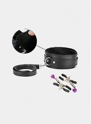 Bondage Kit, 10 Piece Set Love Cuffs, Black 