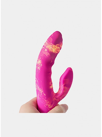 Rabbit Vibrator Rechargable GSpot Clitoris Stimulator Waterproof Dildo BodySafe Silicone Vagina Vibrating Heating Fuction Masturbator 10 Modes Red