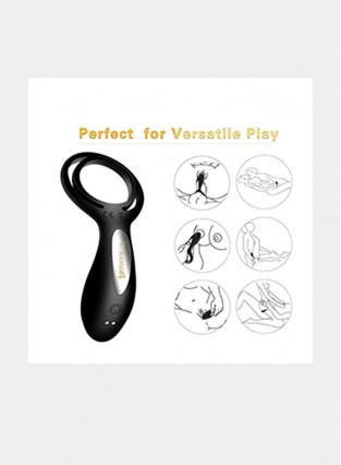 Vibrating Penis Ring with Testicle Ring 7 Vibration Modes for Couples Bedroom Play, PALOQUETH Rechargeable Double Cock Ring Vibrator for Men Longer Lasting Erections 