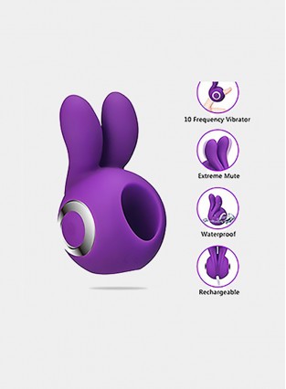 G-Spot Rabbit Vibrator with Bunny Ears Waterproof Silicone Rechargeable Dildo Vibrator Clit Stimulator Finger Vibration Ring Sex Toys Massager with Quiet Dual Motor 10 Vibration Modes for Women Couple 