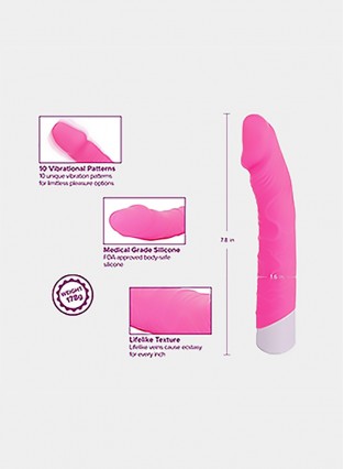 Dildo Vibrator 10 Vibration Settings - Rechargable Stimulation Stimulate Vagina, G-Spot Clitoris - Waterproof, Powerful Adult Toy  