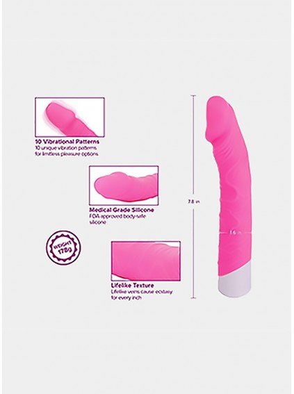 Dildo Vibrator 10 Vibration Settings - Rechargable Stimulation Stimulate Vagina, G-Spot Clitoris - Waterproof, Powerful Adult Toy