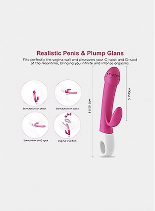 Rechargeable G-spot Vibrator Clitoris Stimulator 10-speed Massager with Rabbit Head and Dual Motors 