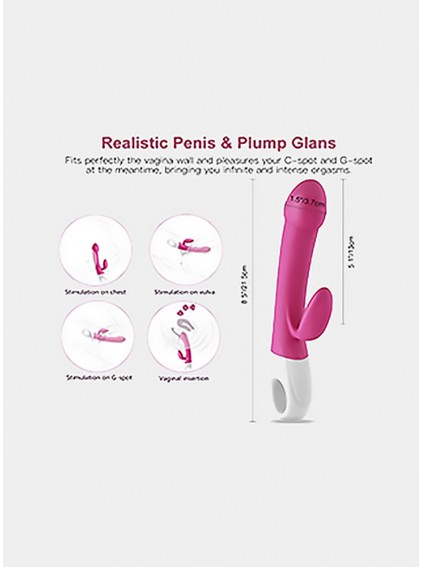 Rechargeable G-spot Vibrator Clitoris Stimulator 10-speed Massager with Rabbit Head and Dual Motors