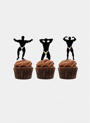 Strong man Cake Decoration Creative Party Bachelor Night Party Decor Accessories 12pcs/Set 